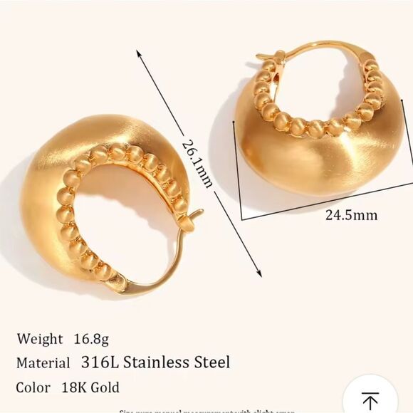 New ANTHRO Elegant Gold Hoop Earrings - Picture 7 of 9